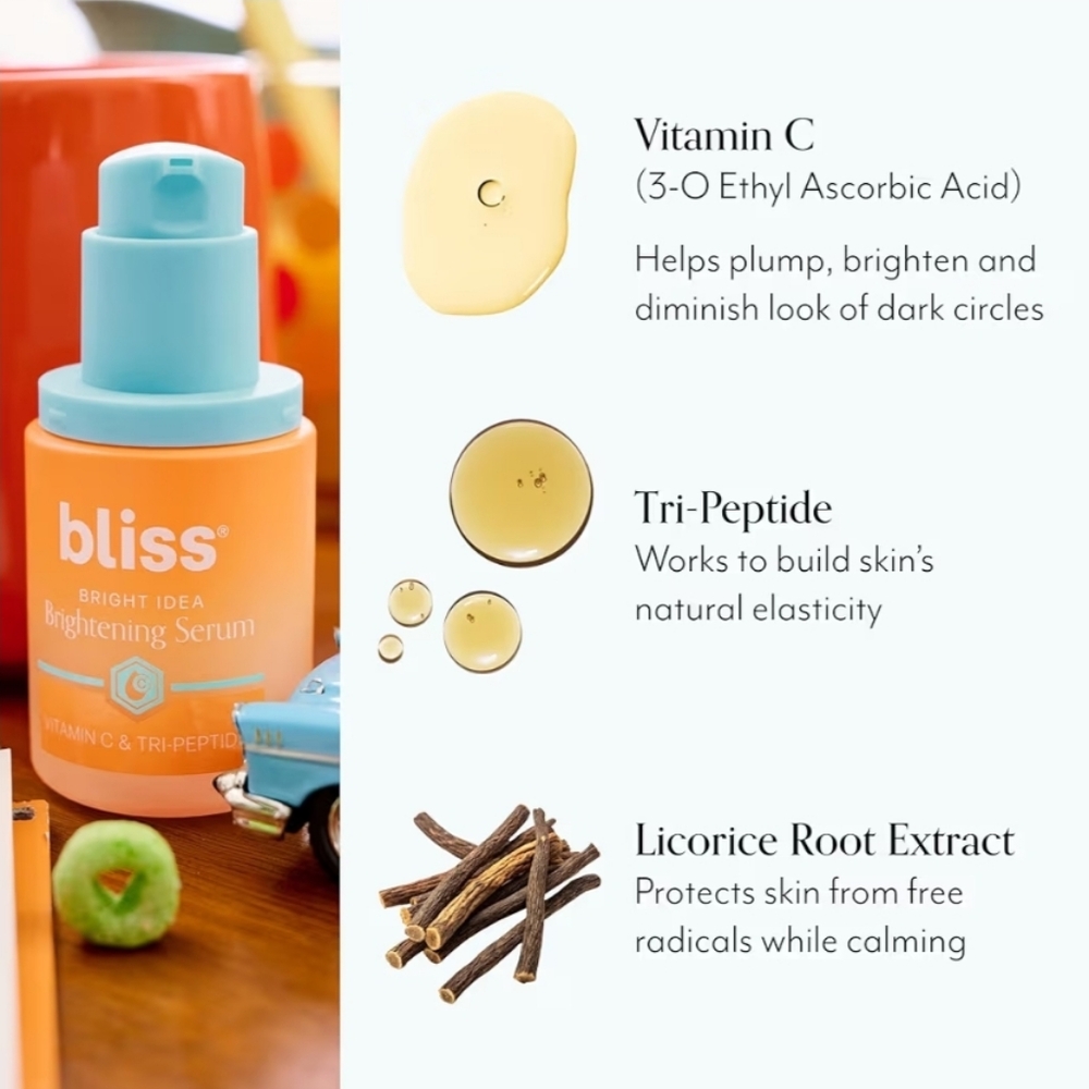 Bliss Bright Idea Brightening Serum with Vitamin C & Tri-peptides, 15ml, New - Picture 6 of 10